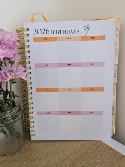 Sun Teacher Planner 2026